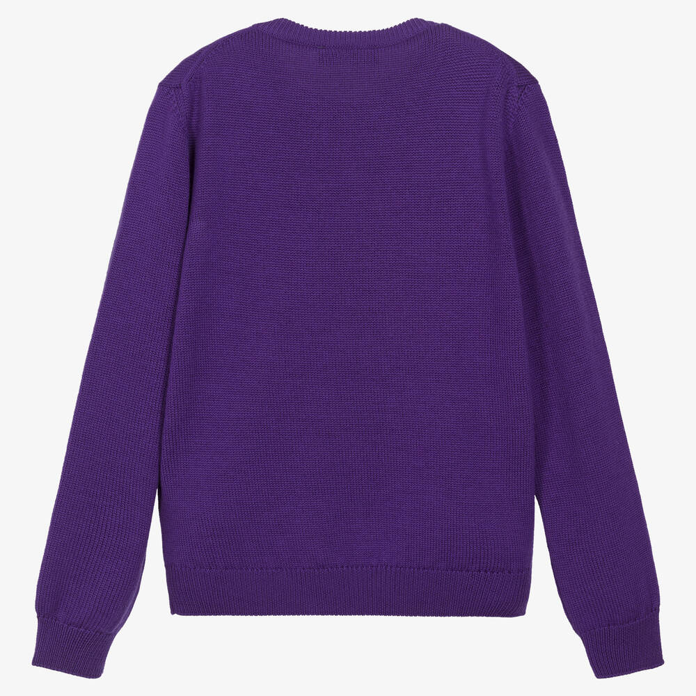 Versace-Teen Girls Purple Wool Medusa Sweater | Childrensalon Outlet