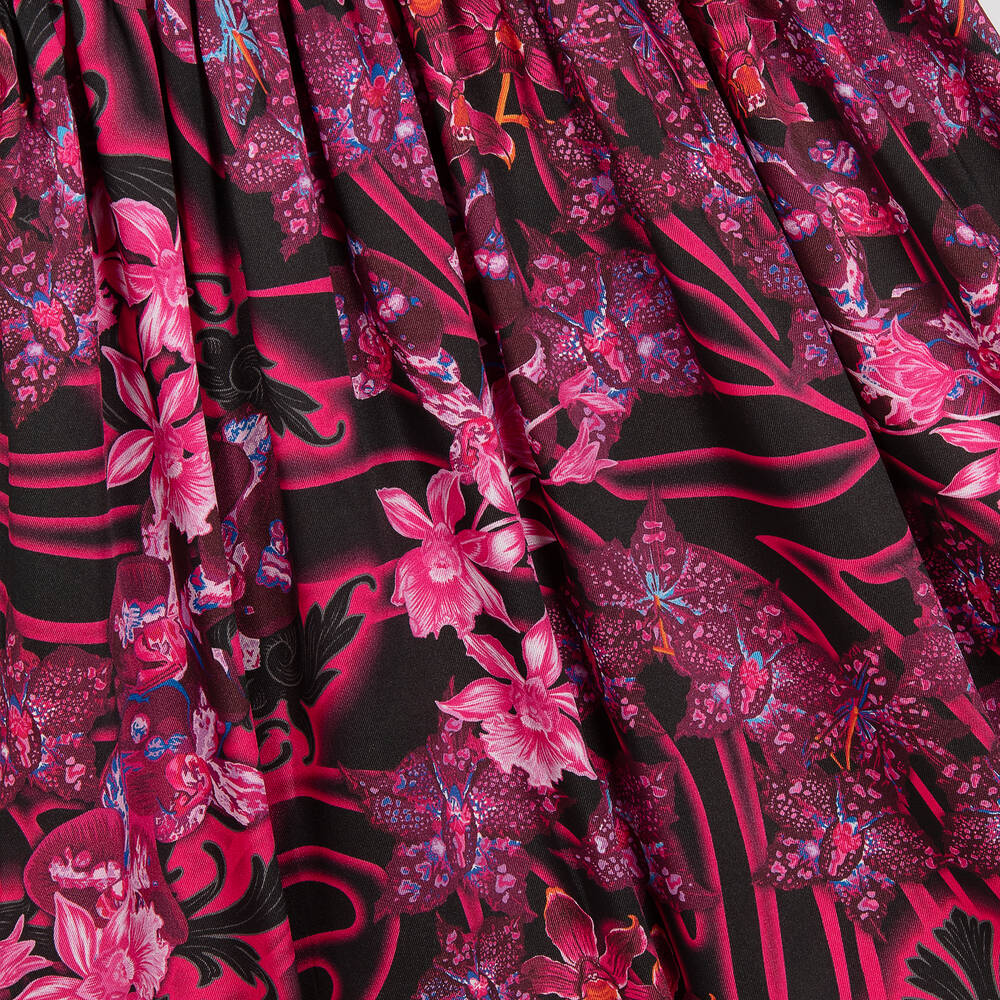 Versace-Бело-розовое платье с принтом Barocco | Childrensalon Outlet