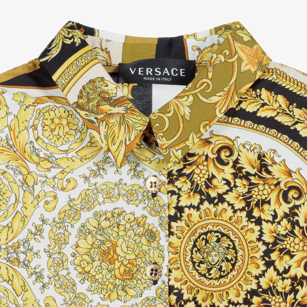 Versace Teen Gold Barocco Shirt Dress Childrensalon Outlet