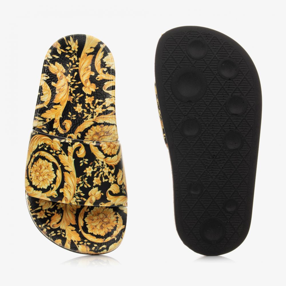Versace - Teen Gold Barocco Sliders | Childrensalon Outlet
