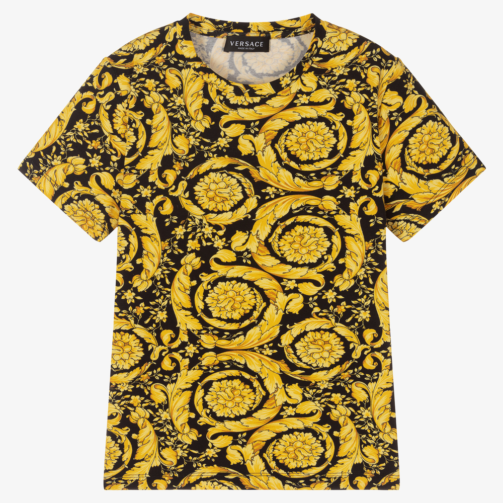 Versace - Goldfarbenes Teen Barocco T-Shirt | Childrensalon