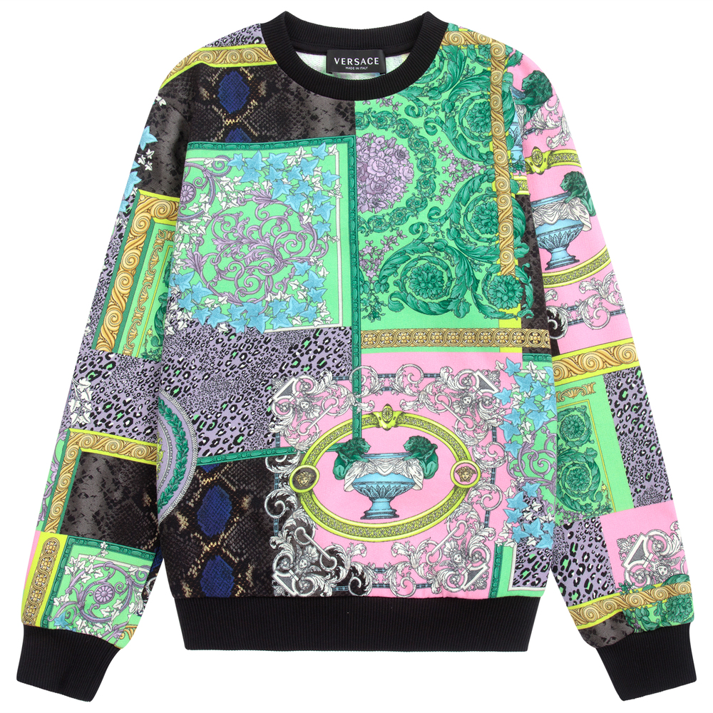 Versace - Grünes Teen Sweatshirt mit Barocco-Print | Childrensalon