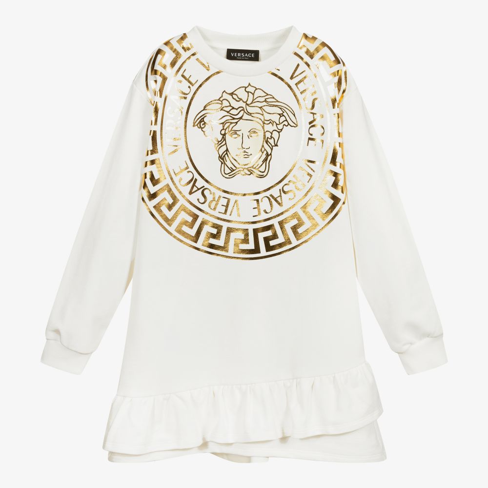 Versace - Robe ivoire Medusa Ado  | Childrensalon