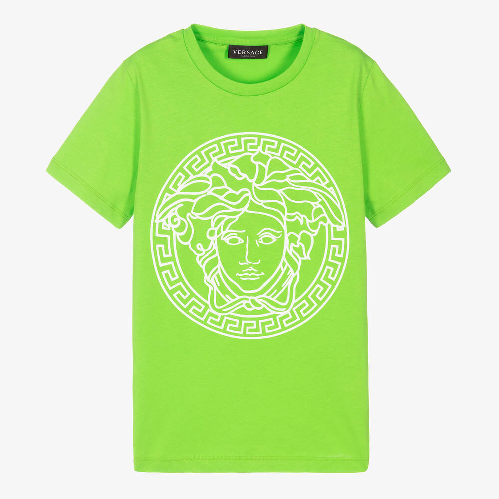Versace - T-shirt vert fluo Medusa Ado | Childrensalon