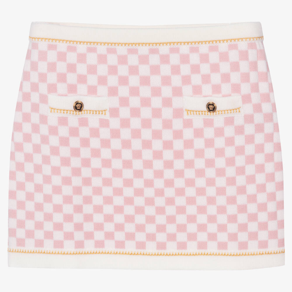 Versace-Teen Pink & Ivory Knit Skirt | Childrensalon Outlet