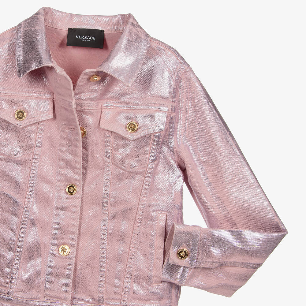 Versace-Teen Pink Metallic Jacket  | Childrensalon Outlet