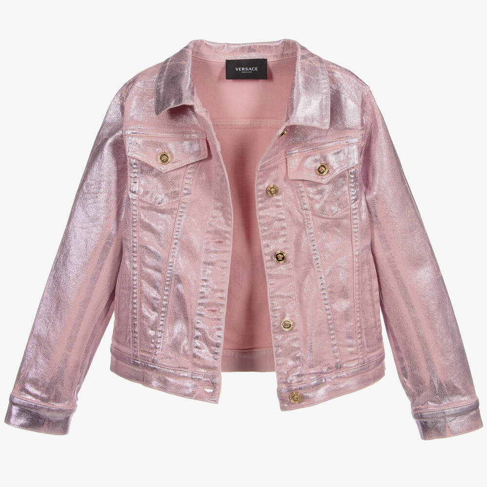 Versace-Teen Pink Metallic Jacket  | Childrensalon Outlet