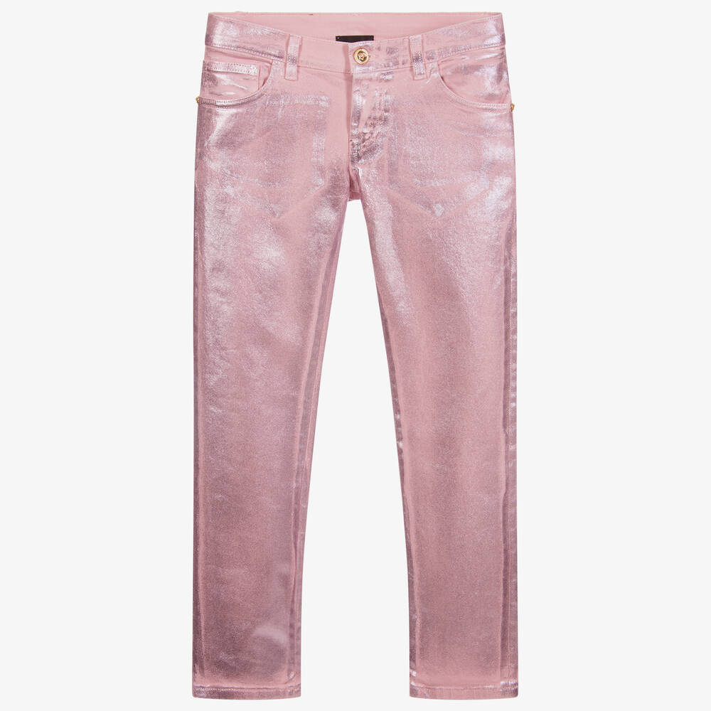 Versace-Teen Pink Metallic Jeans | Childrensalon Outlet