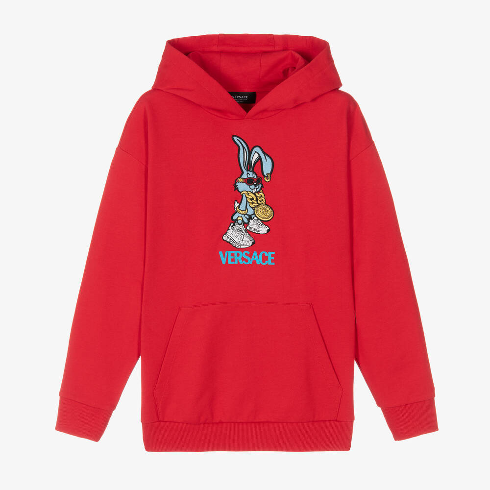 Versace - Teen Red Bunny Logo Hoodie | Childrensalon