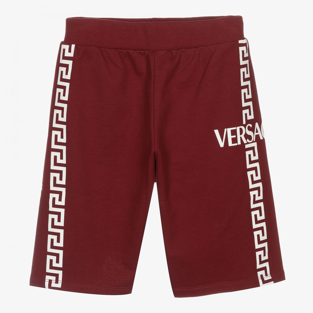 Versace - Rote Teen Greca Baumwollshorts | Childrensalon