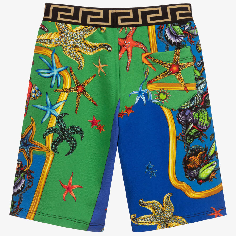 Versace-Шорты с принтом сокровищ моря для подростков | Childrensalon Outlet