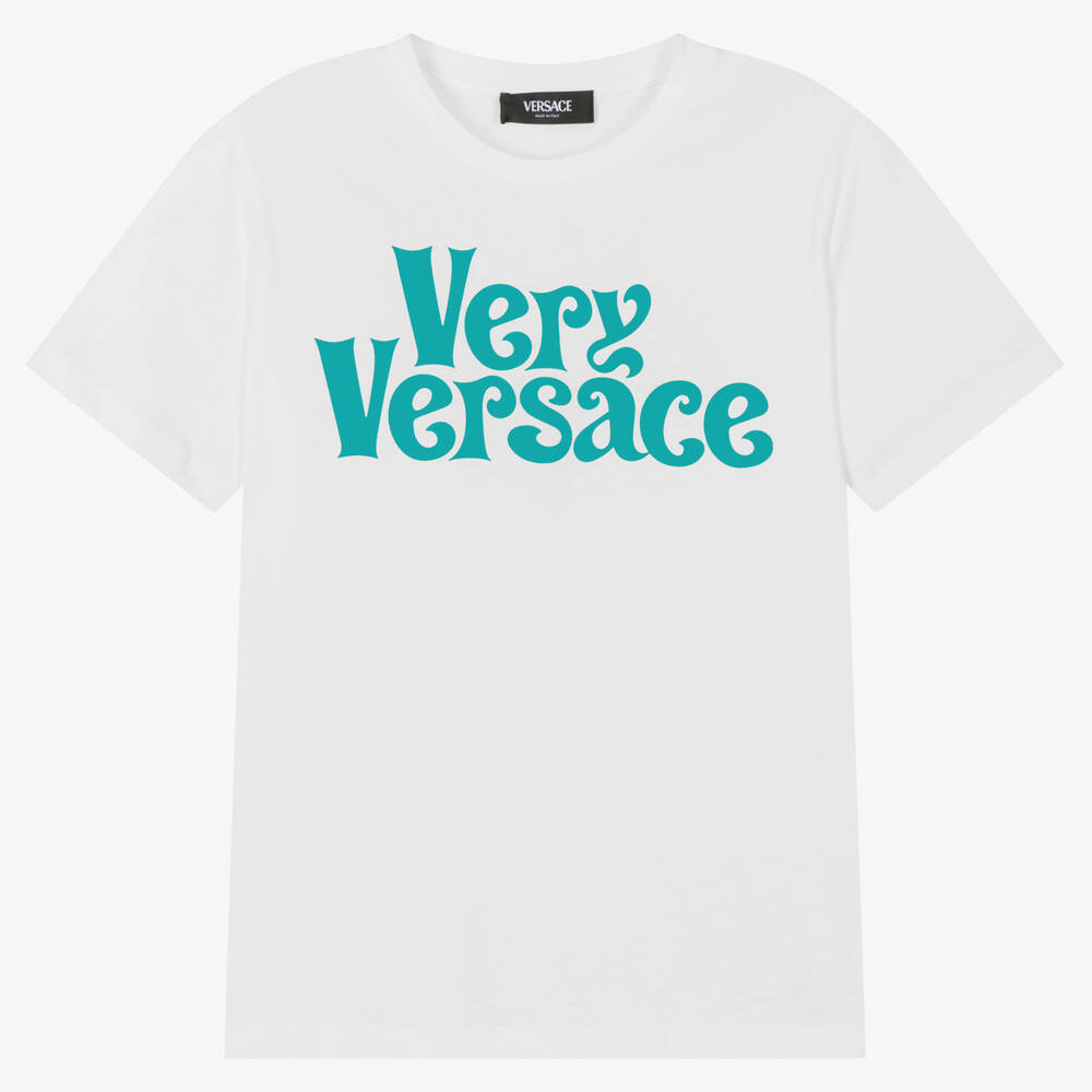 Versace - تيشيرت قطن لون أبيض تينز | Childrensalon
