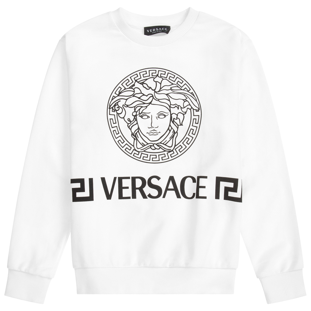 Versace - Weißer Pullover mit Logo für Teenies | Childrensalon