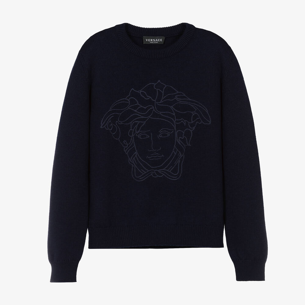 Versace - Teen Wool Medusa Embroidery Sweater | Childrensalon