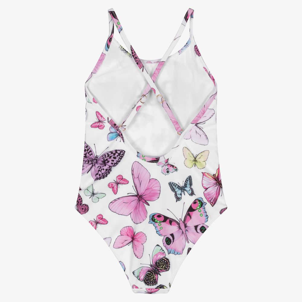 Versace-Белый купальник с бабочками | Childrensalon Outlet