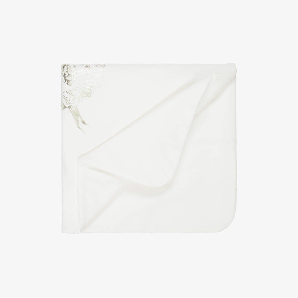 Versace-White Cotton Padded Blanket with Medusa Logo | Childrensalon Outlet
