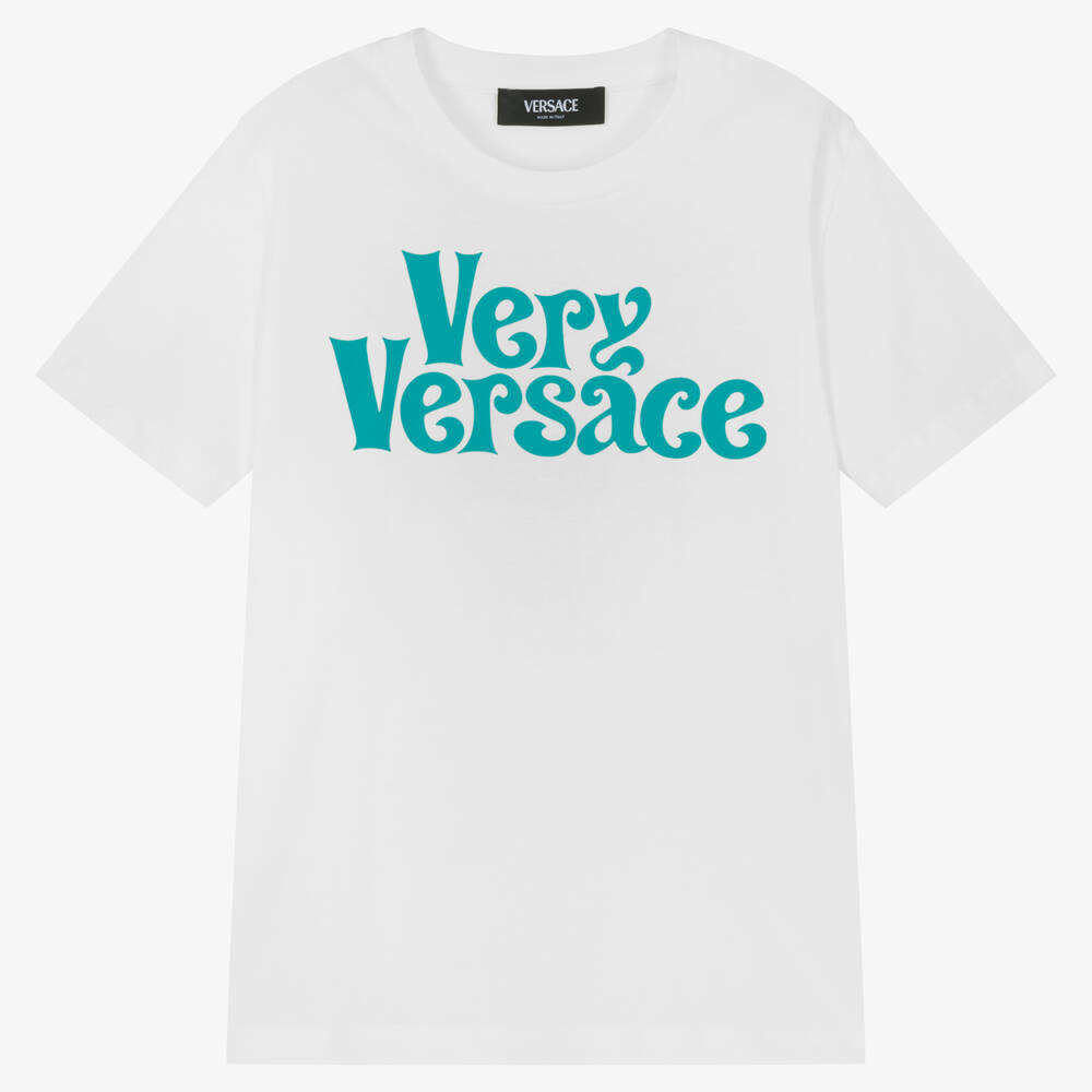 Versace - T-shirt blanc en coton Very Versace | Childrensalon