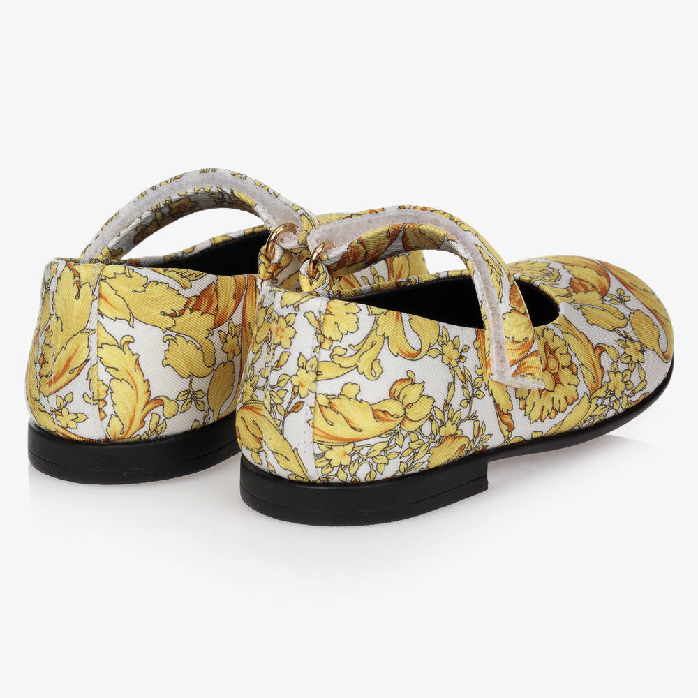 Versace-Бело-золотистые балетки | Childrensalon Outlet