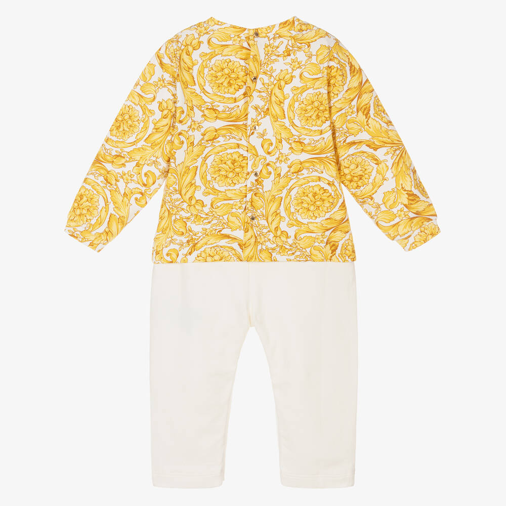 White and gold romper store