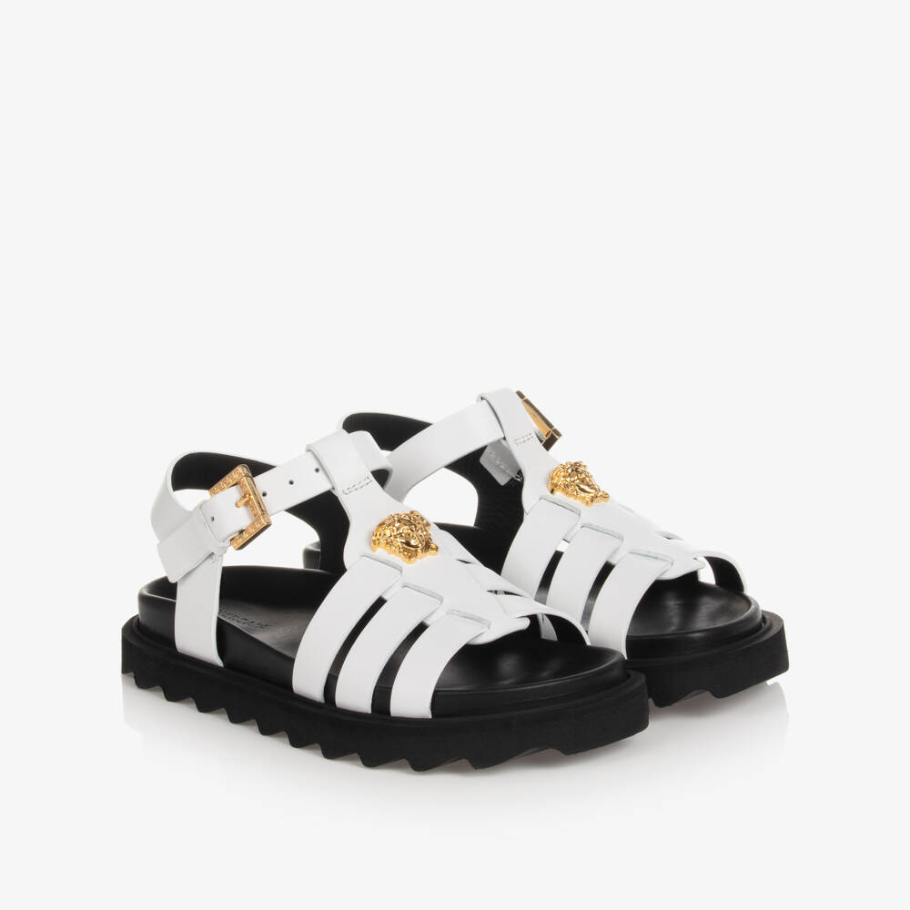 Versace-صندل جلد لون أبيض | Childrensalon Outlet