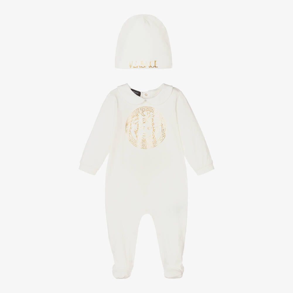 Versace - White Logo Babygrow Gift Set | Childrensalon