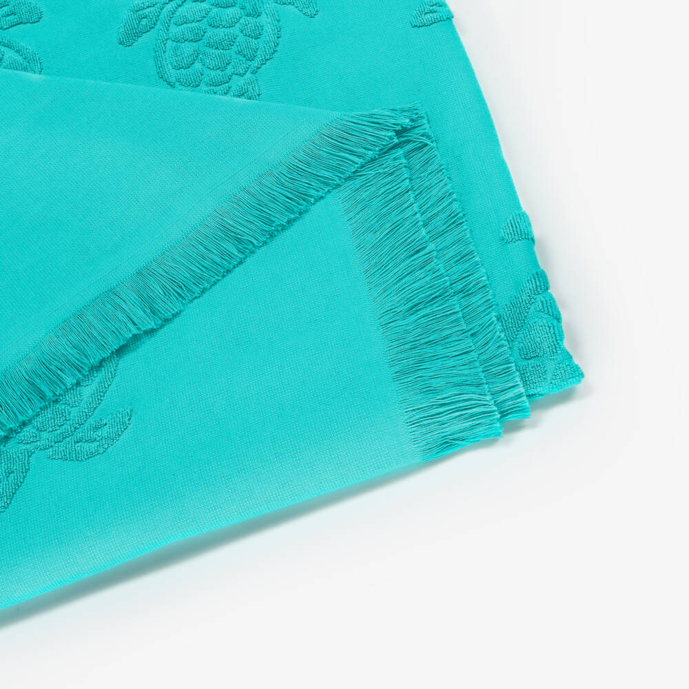 Vilebrequin-Aqua Green Cotton Turtles Beach Towel (180cm) | Childrensalon Outlet