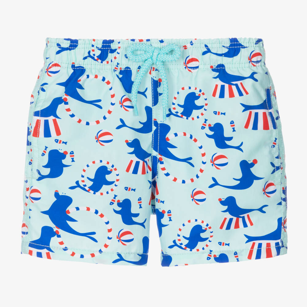 Vilebrequin-Boys Aqua Circus Print Swim Shorts | Childrensalon Outlet