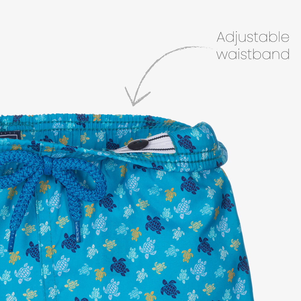 Vilebrequin-Boys Blue Micro Turtle Swim Shorts | Childrensalon Outlet