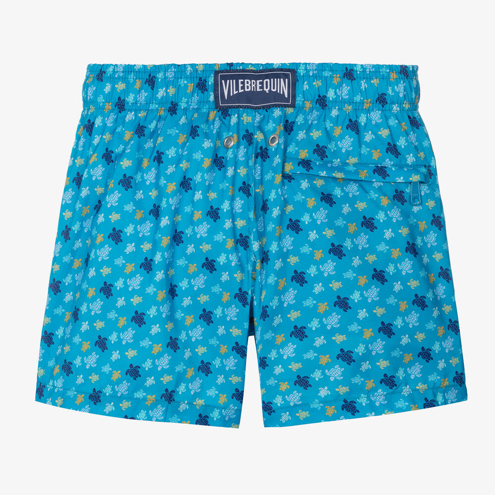Vilebrequin-Boys Blue Micro Turtle Swim Shorts | Childrensalon Outlet