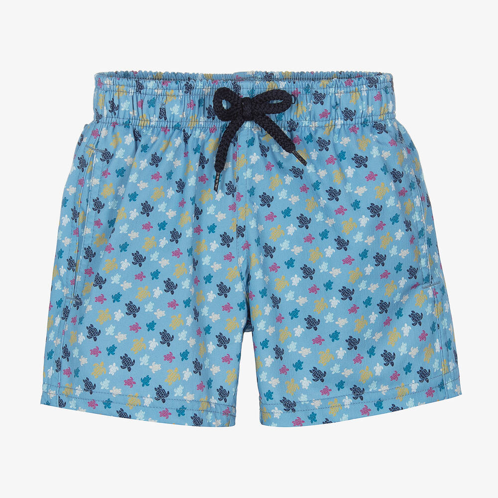 Vilebrequin - Boys Blue Mirco-Turtle Swim Shorts | Childrensalon