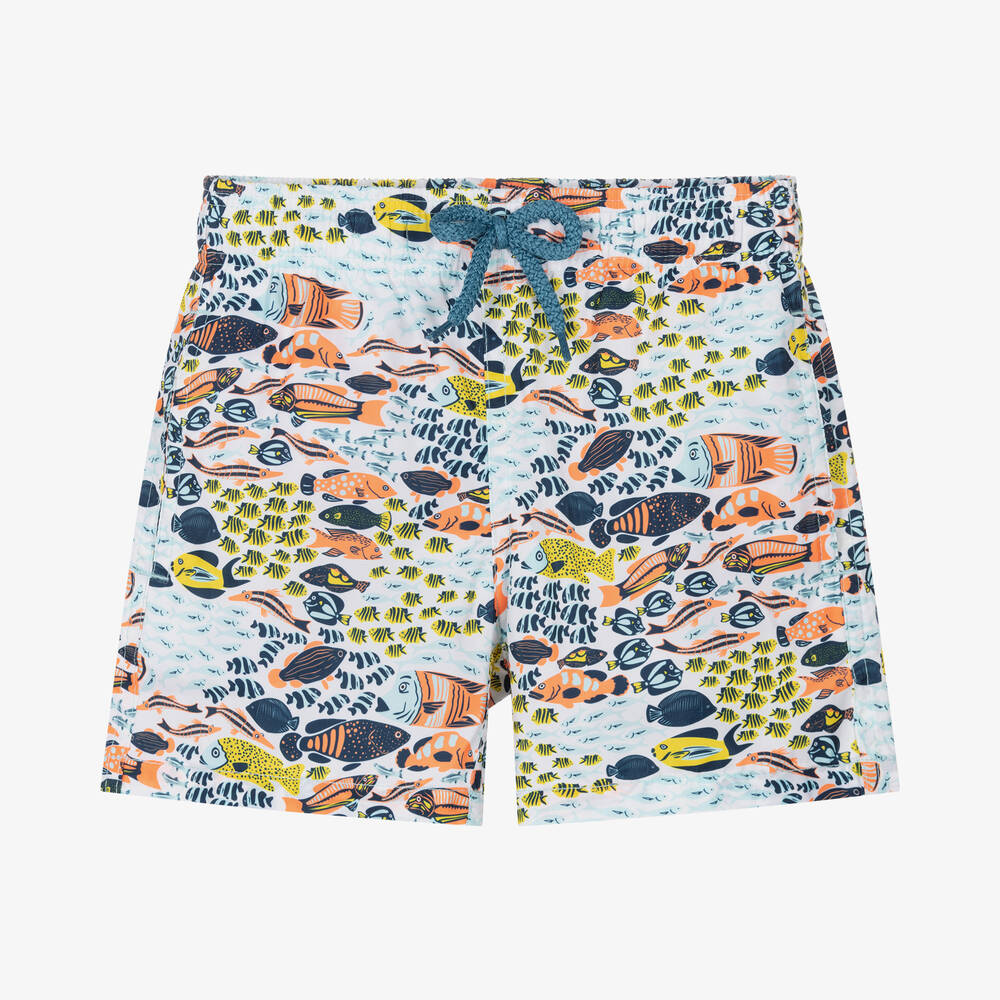 Vilebrequin - Boys Blue & Orange Fish Swim Shorts | Childrensalon