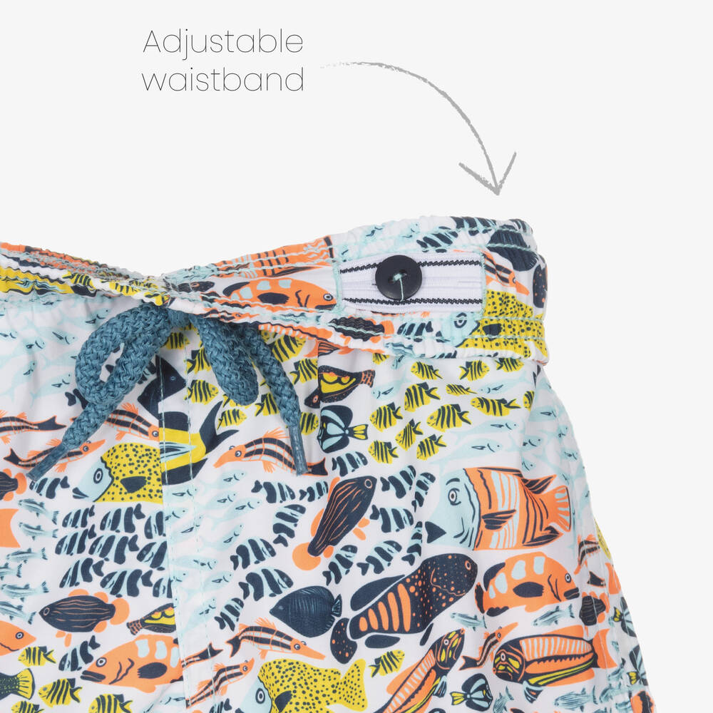 Vilebrequin-شورت سباحة لون أزرق وبرتقالي للأولاد | Childrensalon Outlet