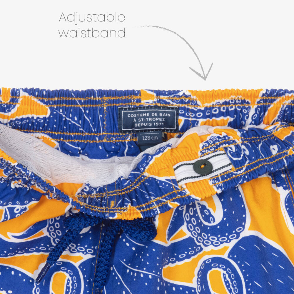 Vilebrequin-Boys Blue & Orange Octopus Swim Shorts | Childrensalon Outlet