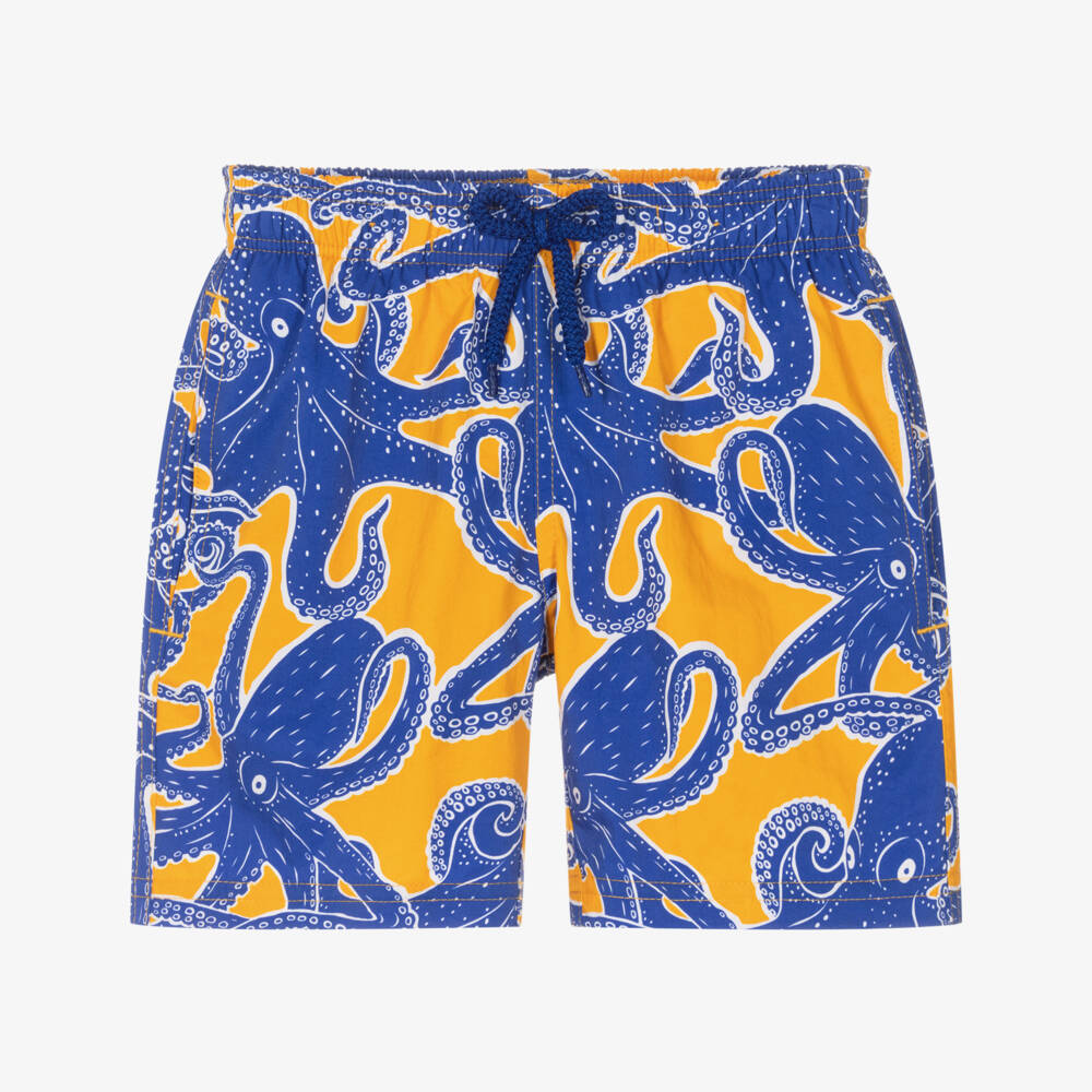 Vilebrequin-Boys Blue & Orange Octopus Swim Shorts | Childrensalon Outlet