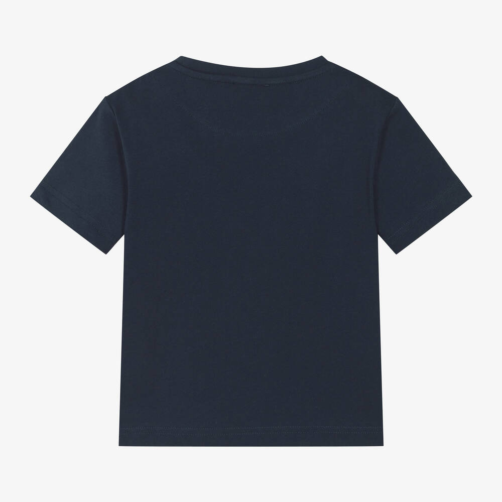 Vilebrequin-Boys Blue Organic Cotton Turtle T-Shirt | Childrensalon Outlet