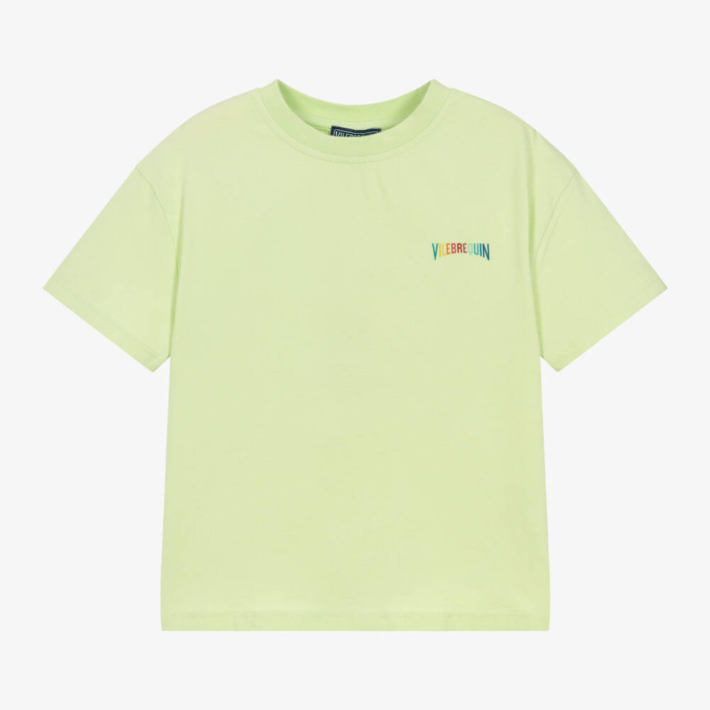 Vilebrequin-Boys Green Cotton Turtle Tee | Childrensalon Outlet