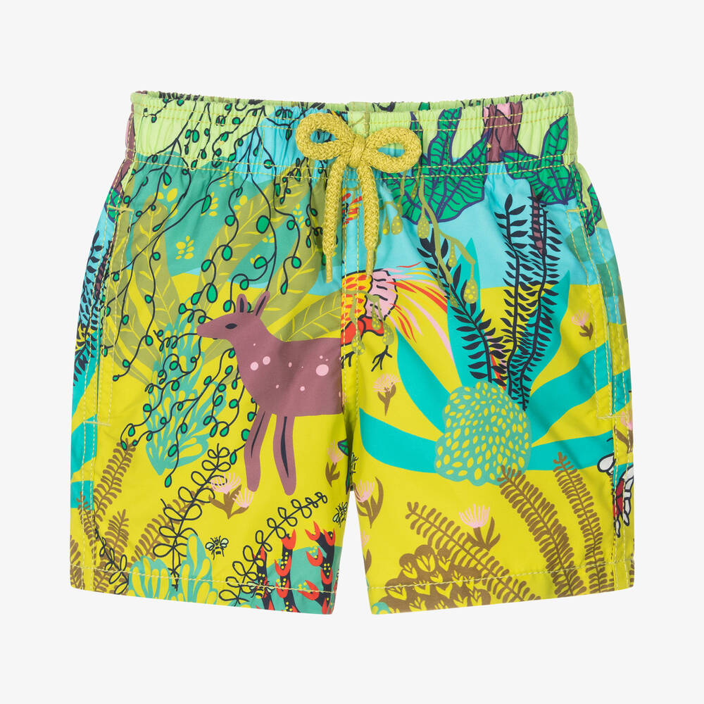 Vilebrequin-Boys Green Jungle Swim Shorts | Childrensalon Outlet