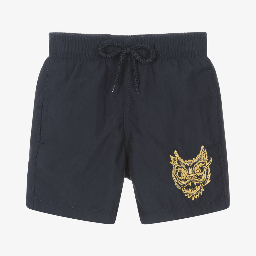 Vilebrequin-Boys Navy Blue Dragon Swim Shorts | Childrensalon Outlet