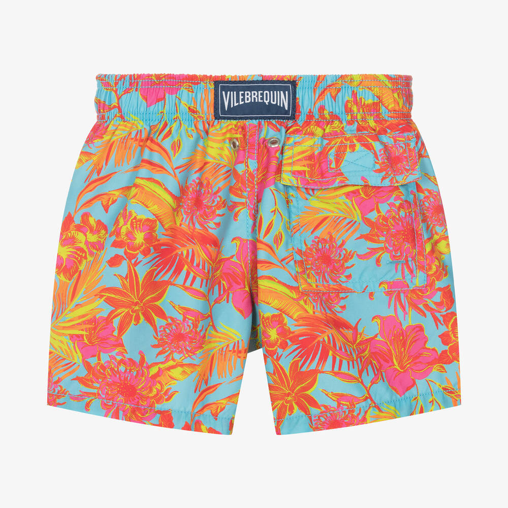 Vilebrequin Boys Orange Floral Swim Shorts