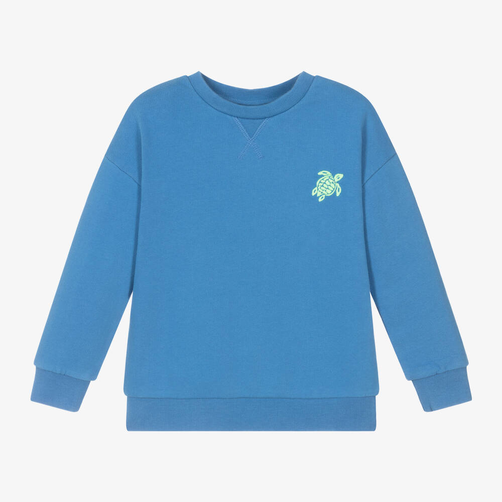 Vilebrequin-Boys Organic Blue Jersey Sweatshirt | Childrensalon Outlet