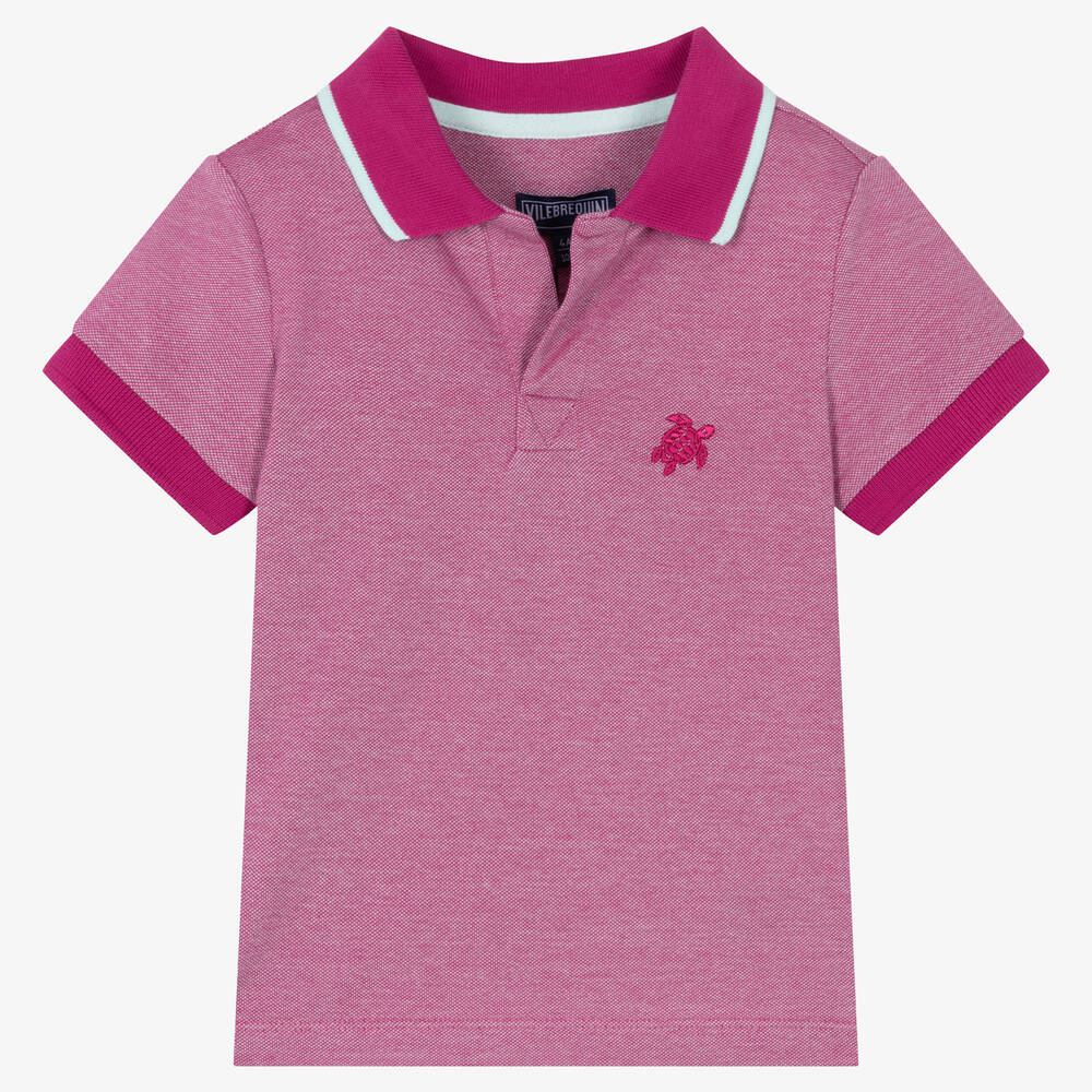 Vilebrequin - Boys Purple Organic Cotton Polo Shirt | Childrensalon
