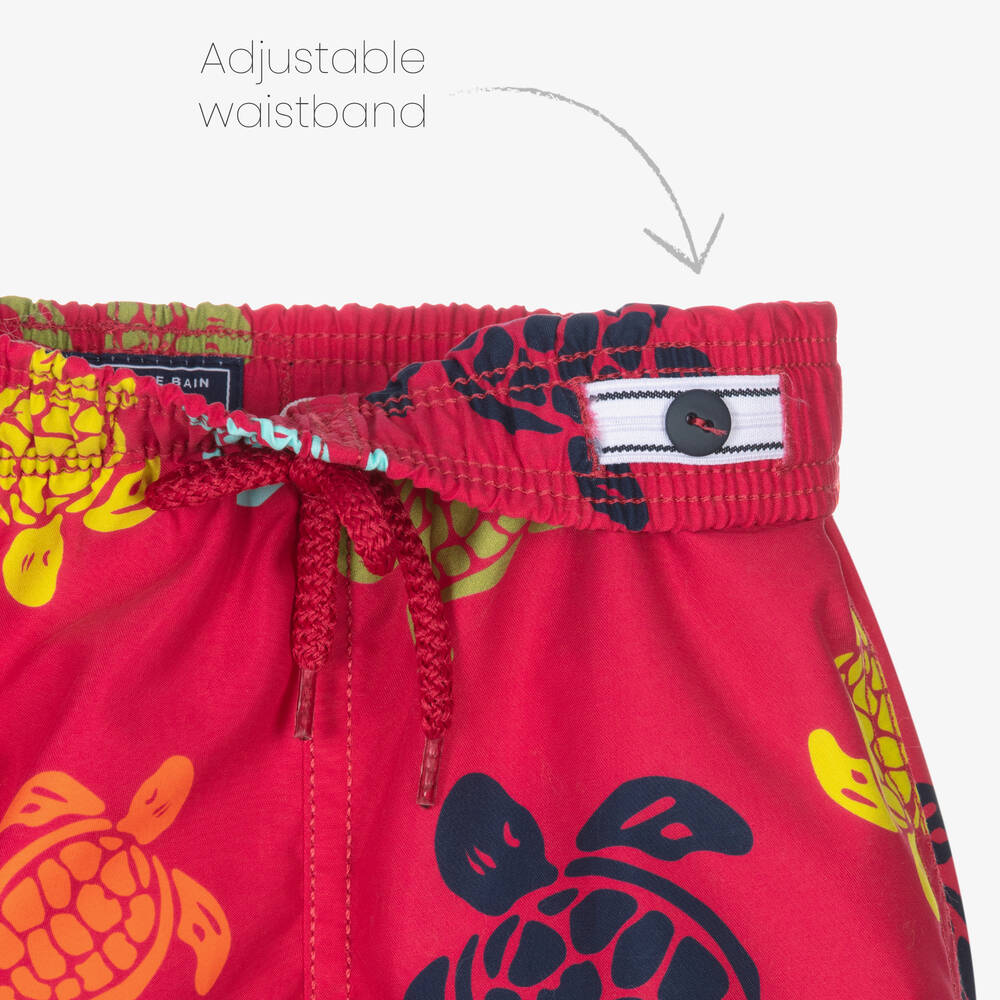 Vilebrequin Boys Red Turtle Swim Shorts