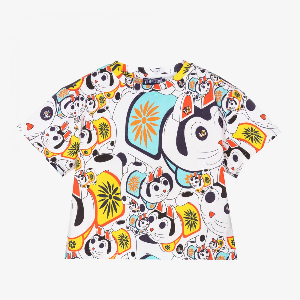 Vilebrequin - Weißes Maneki Neko T-Shirt (J) | Childrensalon