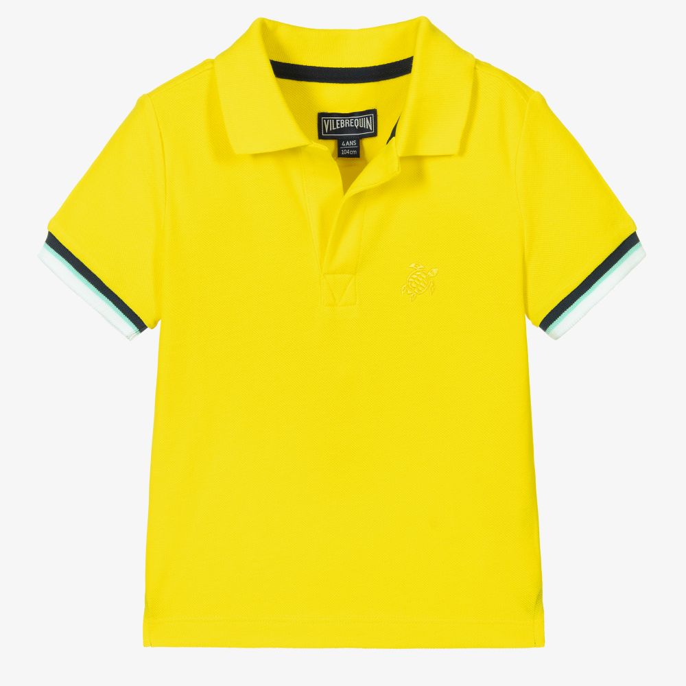 Vilebrequin - Boys Yellow Cotton Polo Shirt | Childrensalon