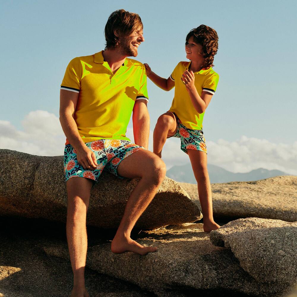 Vilebrequin-توب بولو قطن بيكيه لون أصفر للأولاد | Childrensalon Outlet