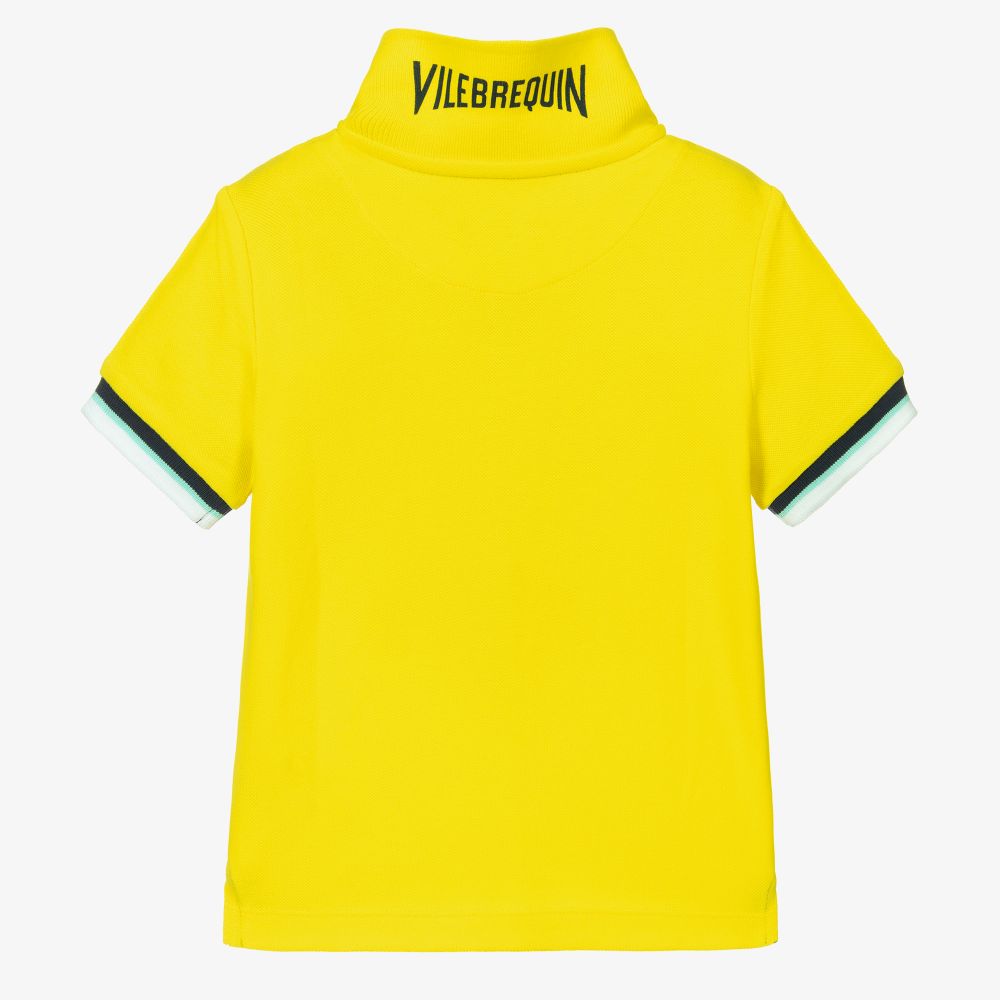 Bright yellow polo top
