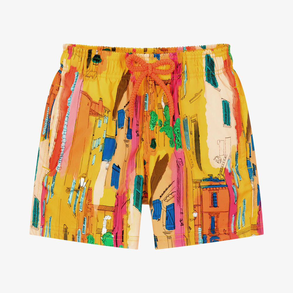 Vilebrequin - Boys Yellow & Orange Swim Shorts | Childrensalon