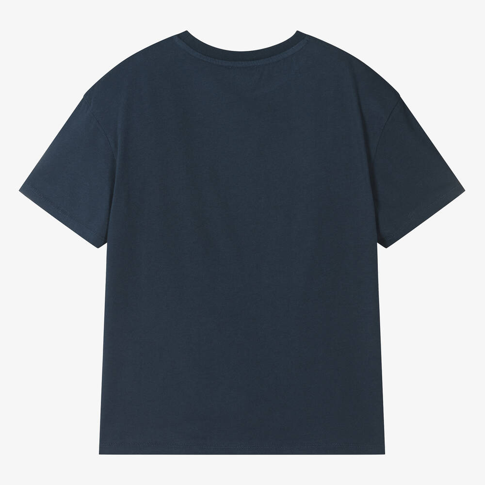 Vilebrequin - Teen Boys Blue Cotton Turtle T-Shirt