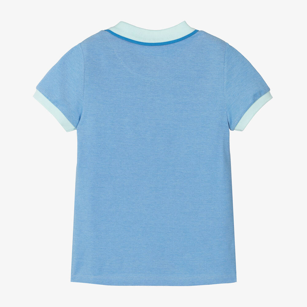 Vilebrequin-توب بولو تينز ولادي قطن عضوي بيكيه لون أزرق | Childrensalon Outlet