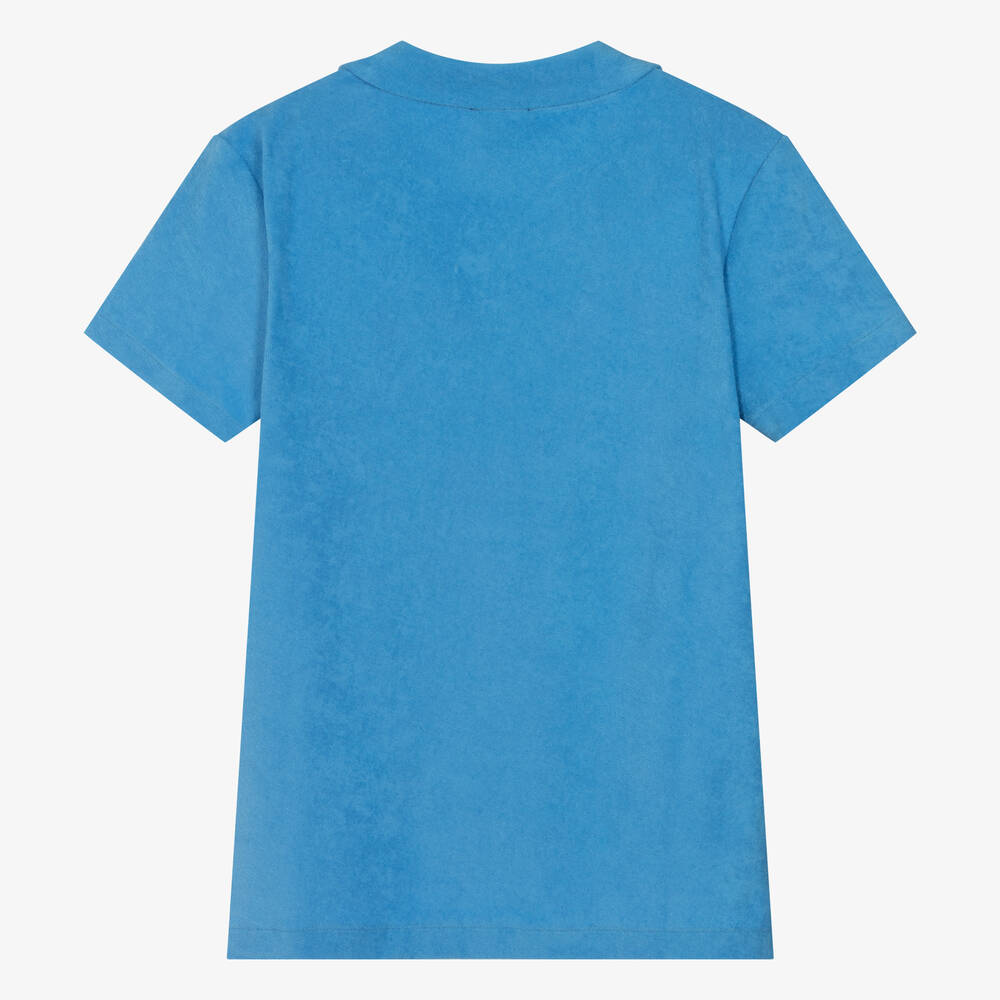 Vilebrequin Teen Boys Blue Towelling Polo Shirt Childrensalon Outlet
